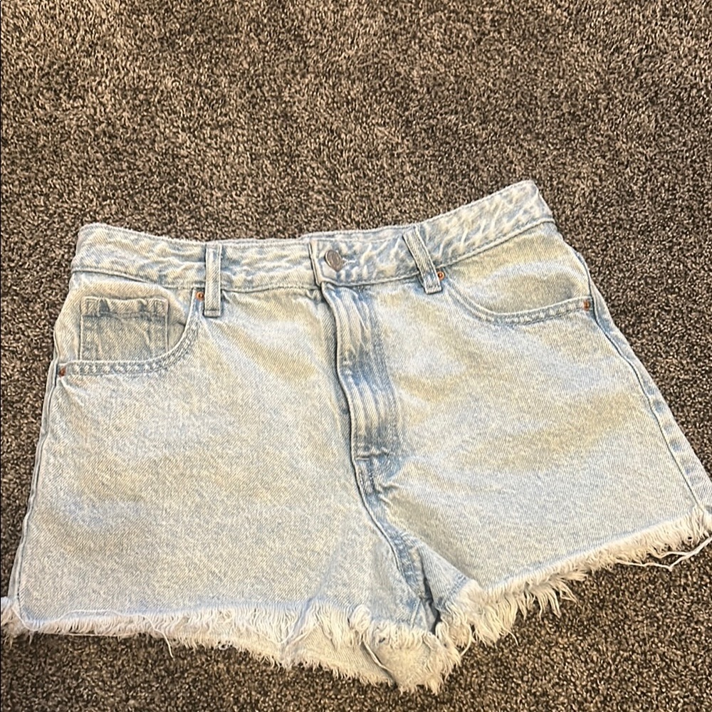 PacSun Blue Jean Shorts Distressed Raw Hem